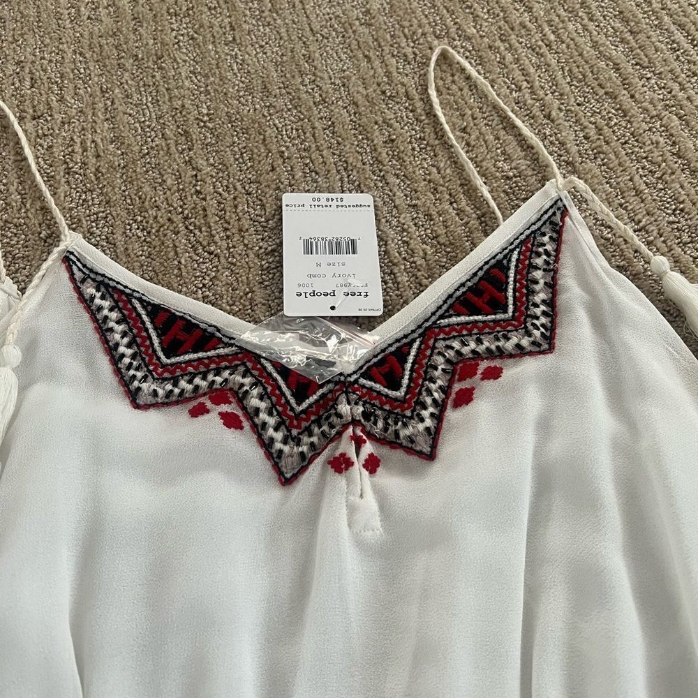 Free People White Fit and Flare Summery Sun Dress - Picture 5 of 7
